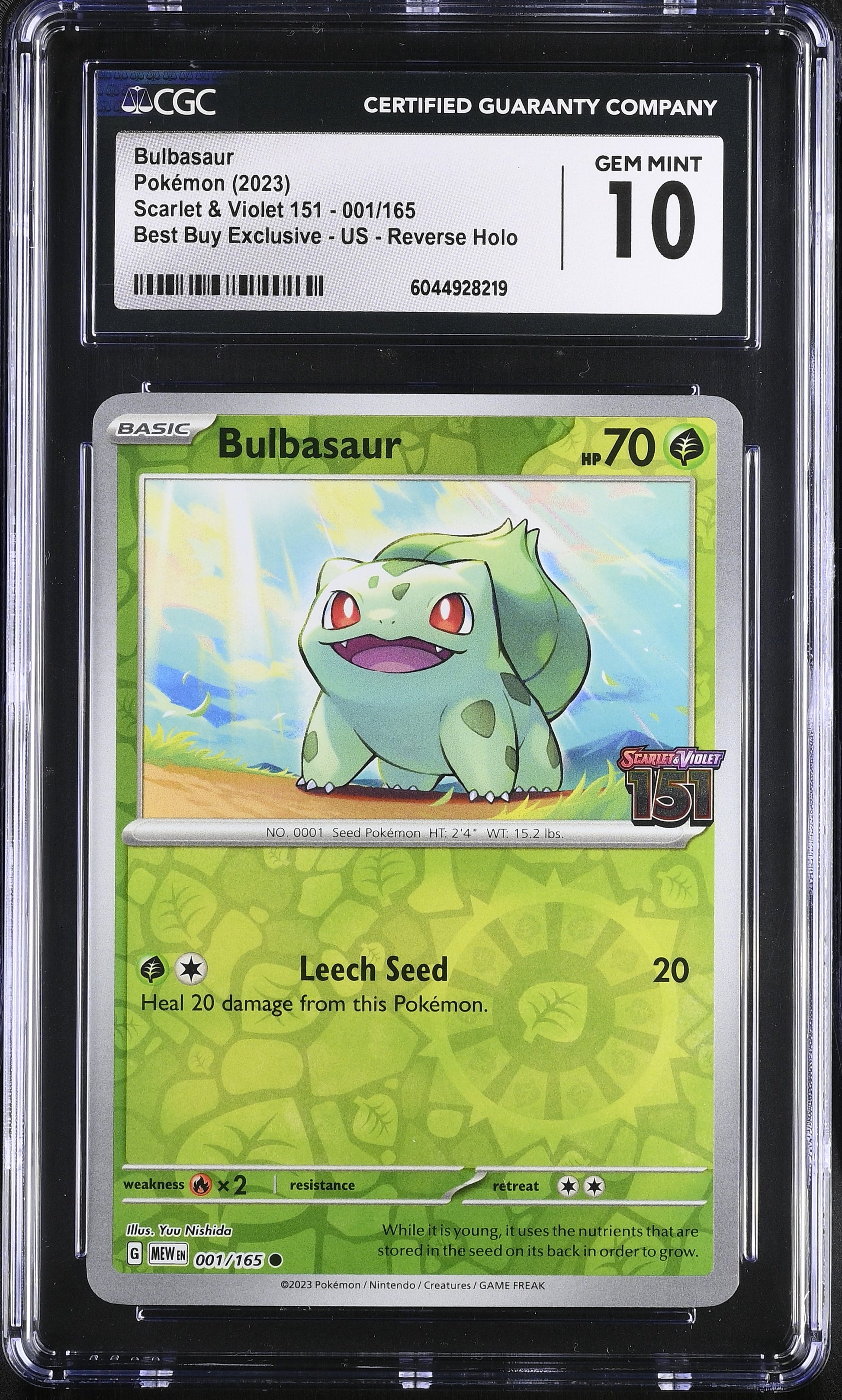 2023 Scarlet & Violet 151 #001/165 Bulbasaur CGC 10
