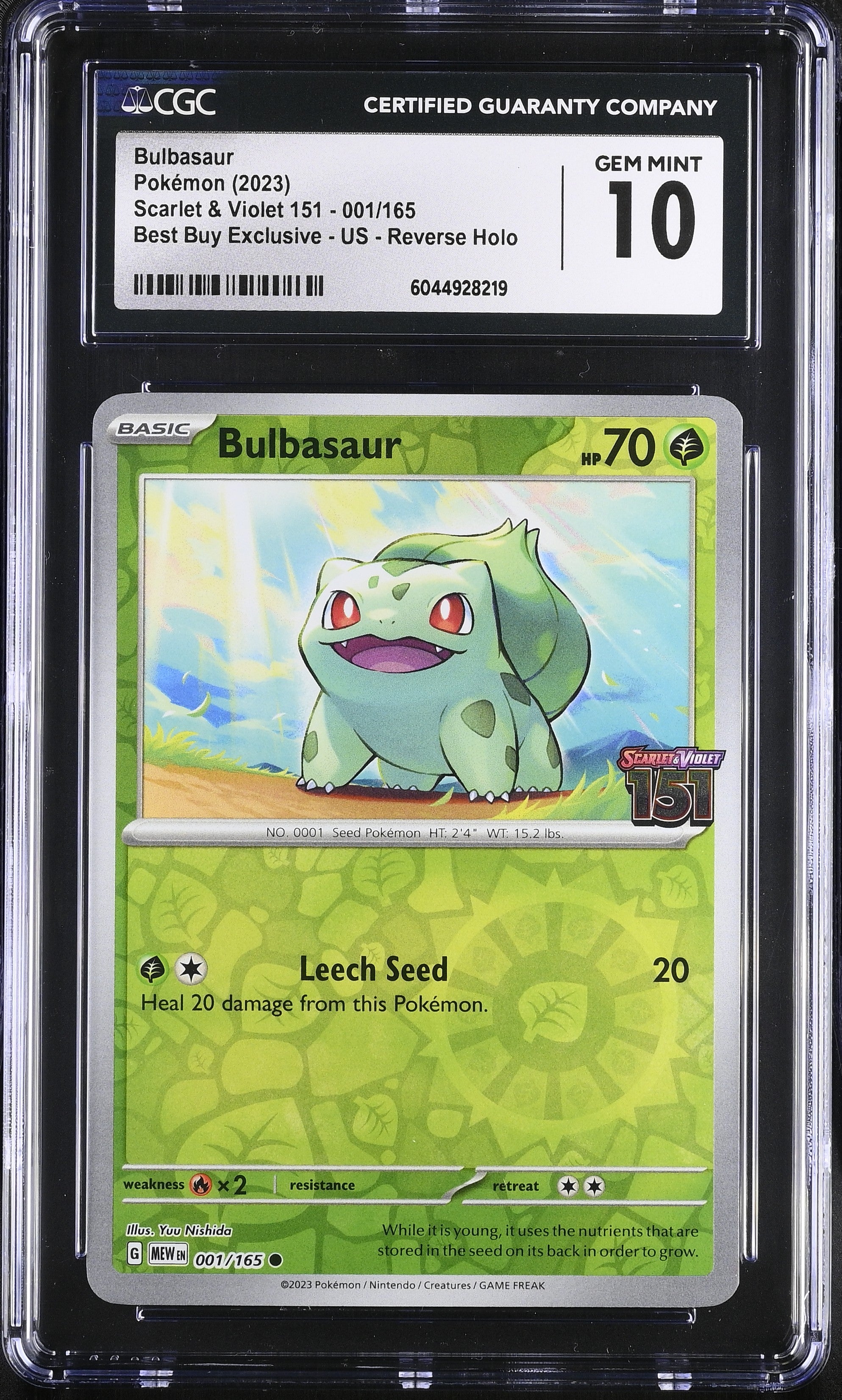 2023 Scarlet & Violet 151 #001/165 Bulbasaur CGC 10