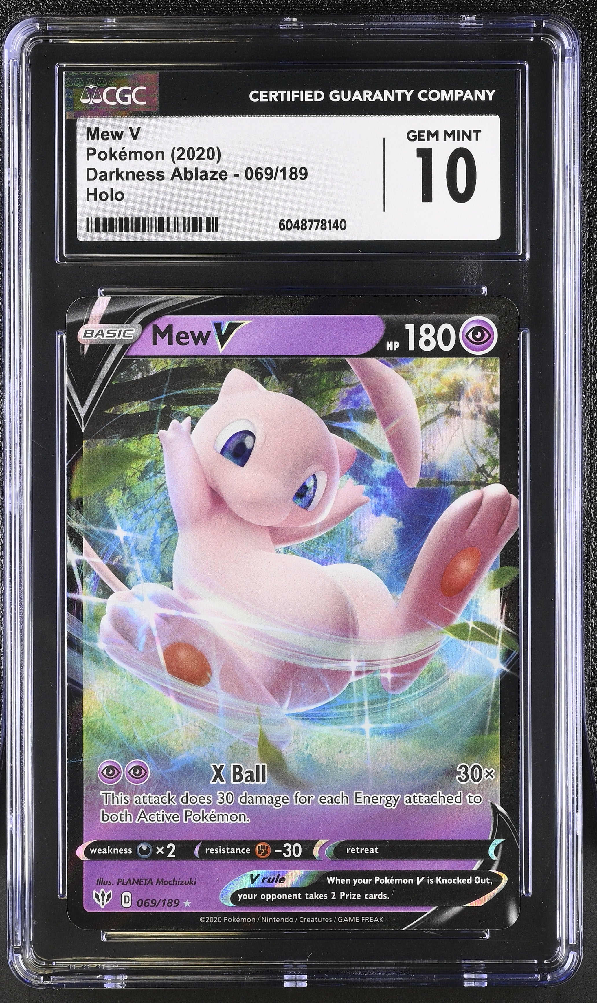 2020 Darkness Ablaze #069/189 Mew V CGC 10