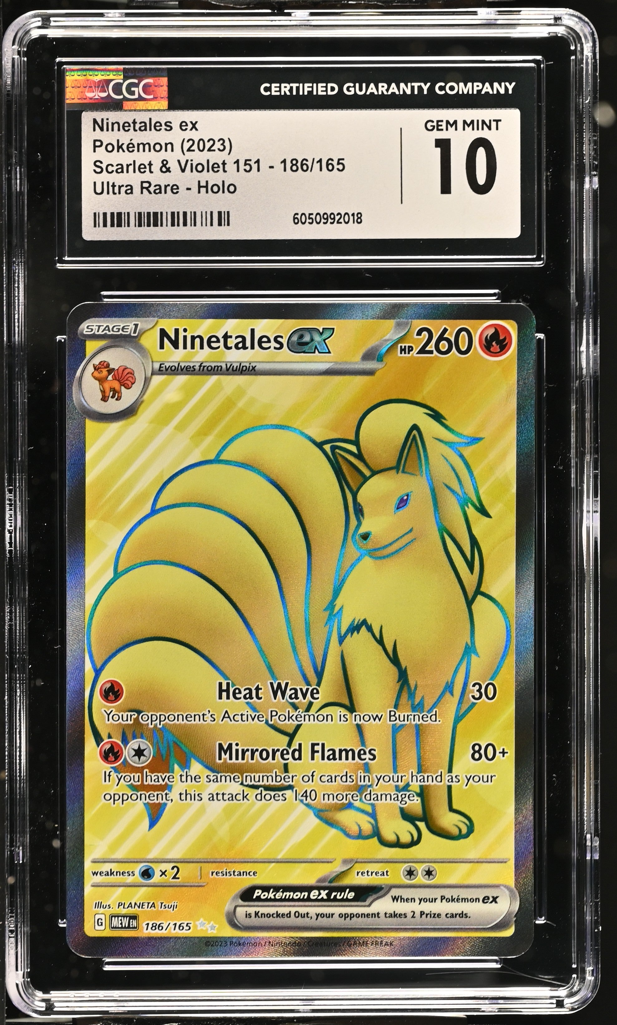 2023 Scarlet & Violet 151 #186/165 Ninetales ex CGC 10