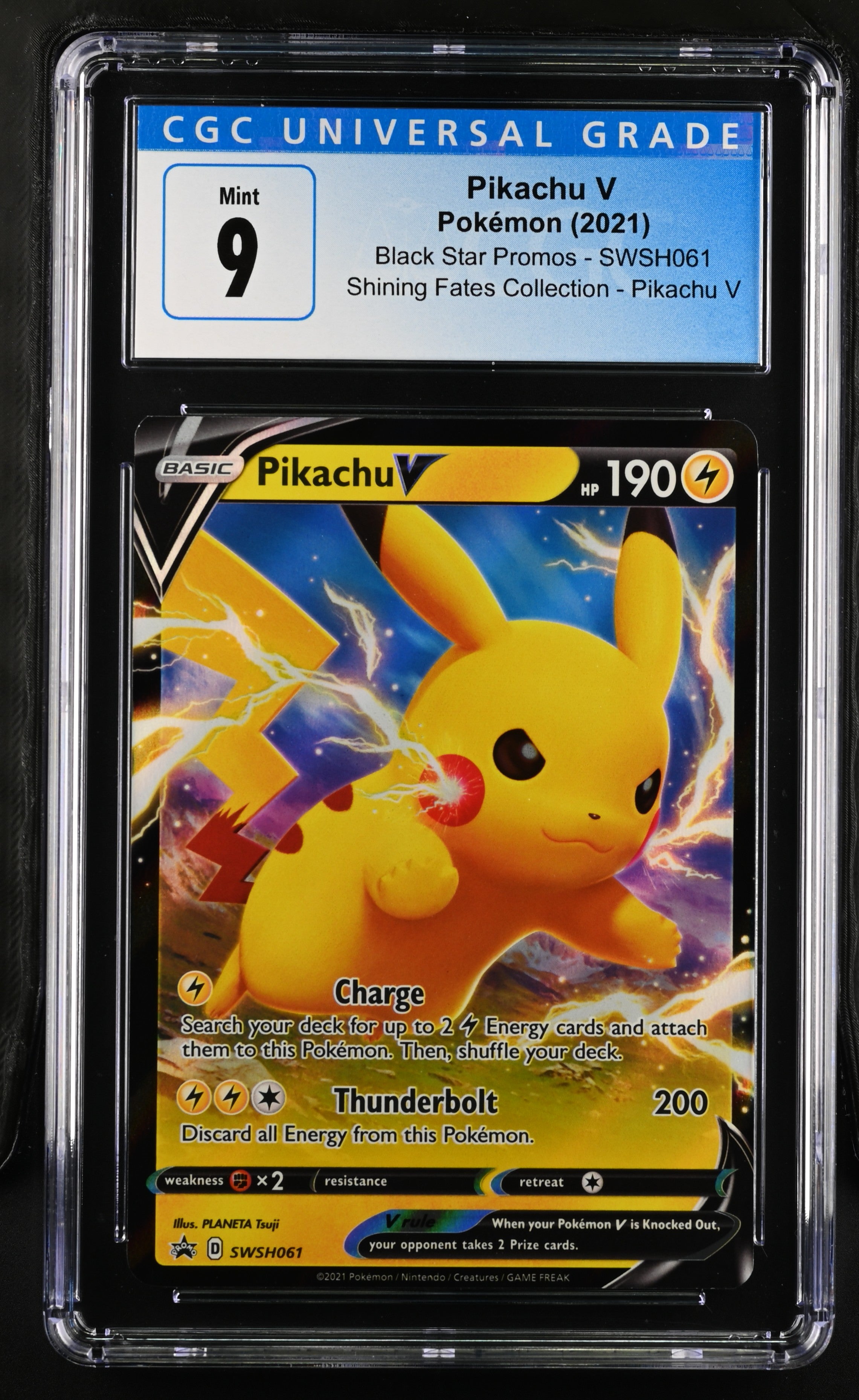 2021 Black Star Promos #SWSH061 Pikachu V CGC 9
