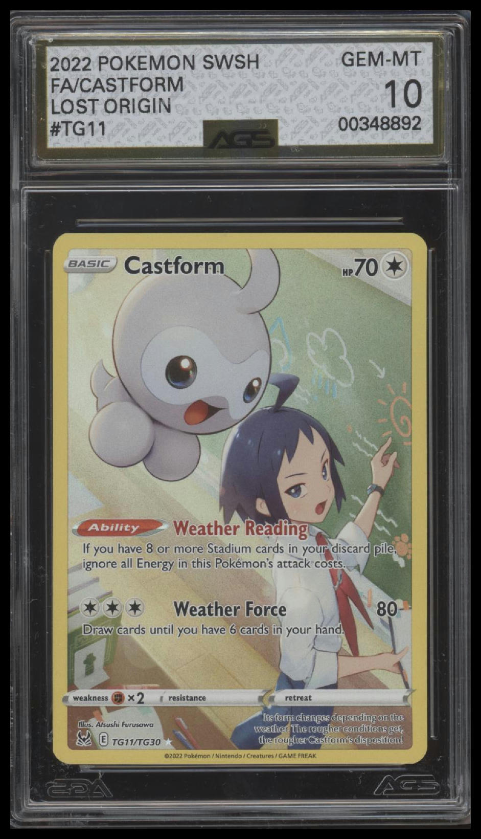 AGS10 -2022 POKEMON SWORD & SHIELD LOST ORIGIN #TG11 FULL ART/CASTFORM