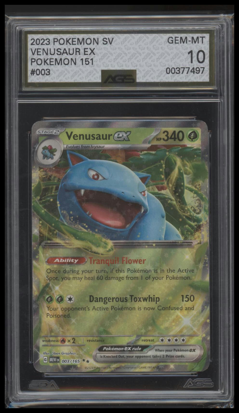 AGS 10-Venusaur ex 003/165 Japanese Full Art Pokemon 151 2023