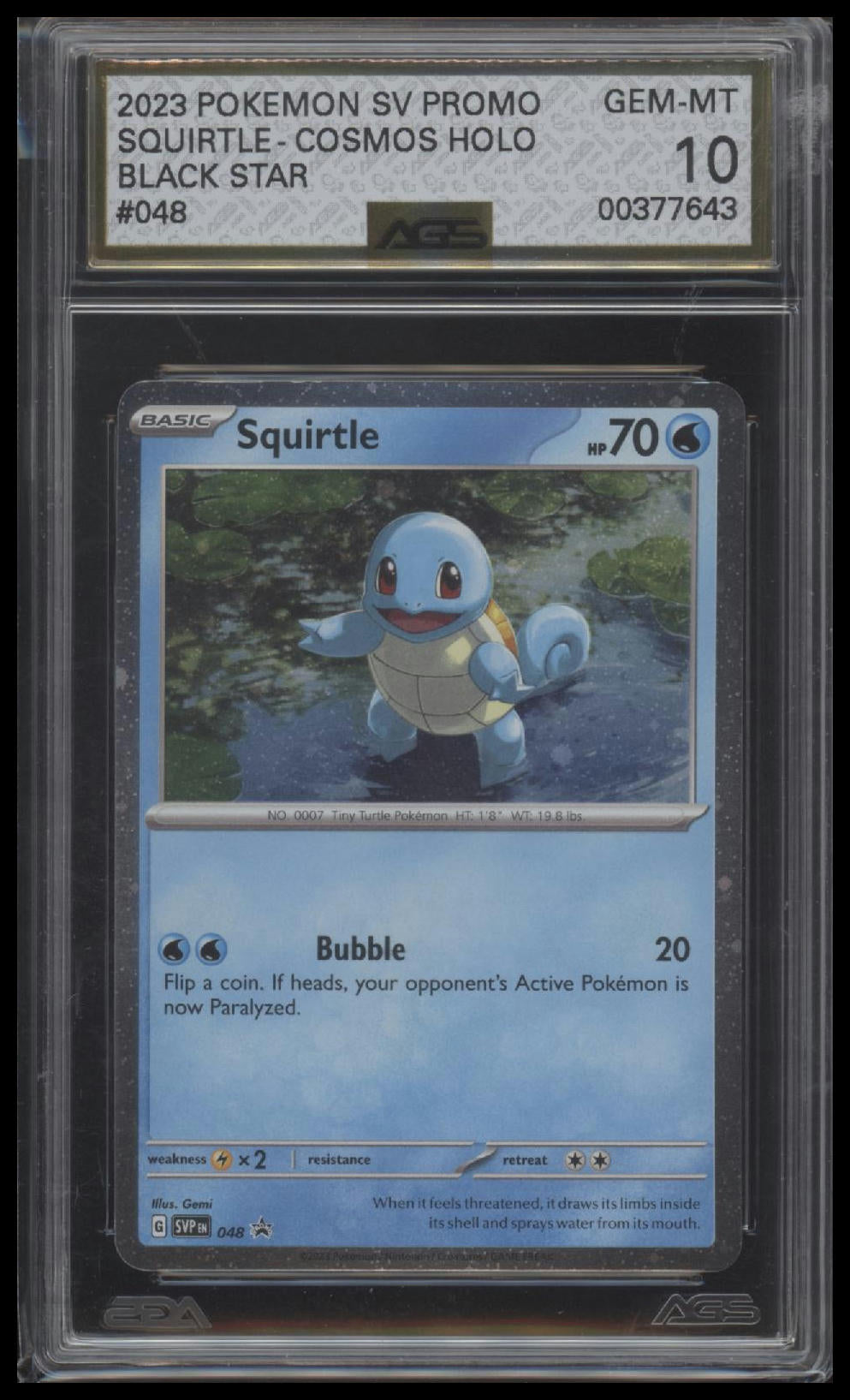 AGS 10- Squirtle Black Star Promos 048 Holo 2023 151 Poster Pokémon #048
